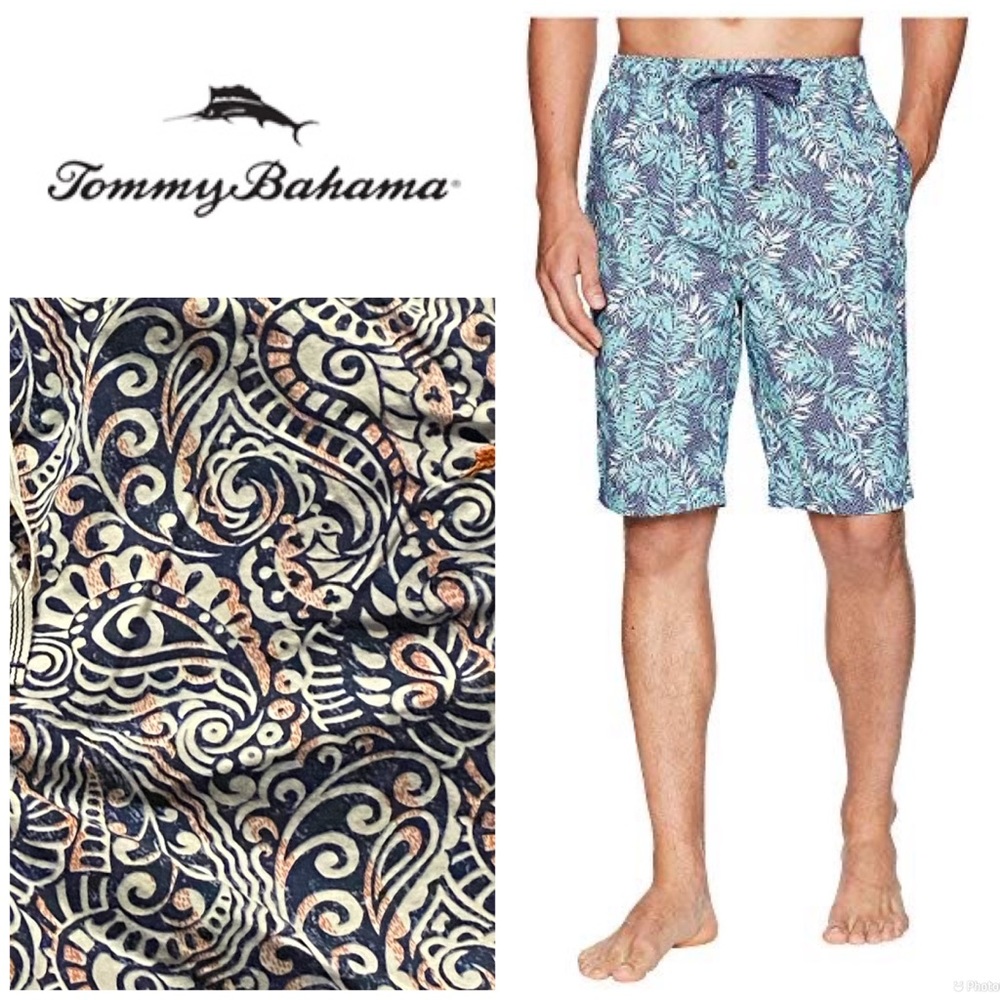 Tommy Bahamas Mens Cotton Paisley Jams shorts